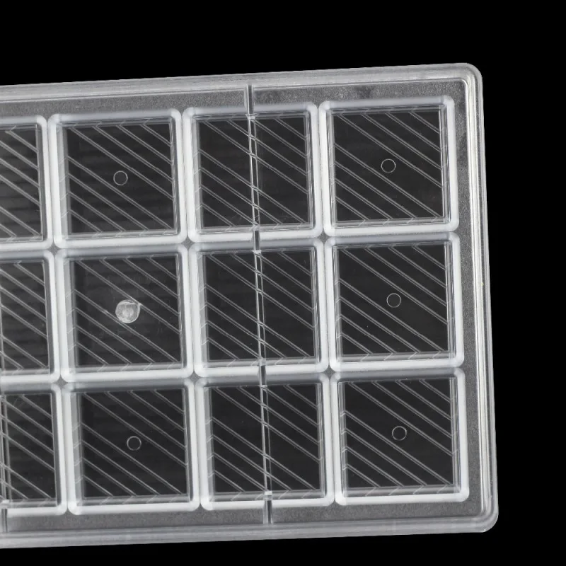 Square Chocolate Mold Diagonal Stripes Candy Bar Polycarbonate Chocolate Mold Confectionery Tools