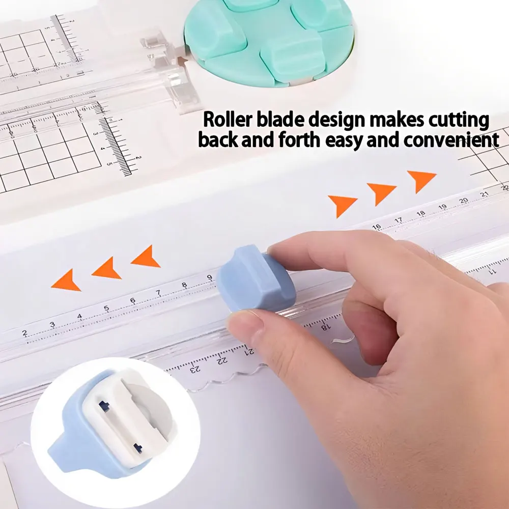 قطعة واحدة من قطع الورق الكبير 4 في 1، قاطعة الورق متعددة الوظائف، مناسبة للمكتب اليومي وصناعة يدوية.