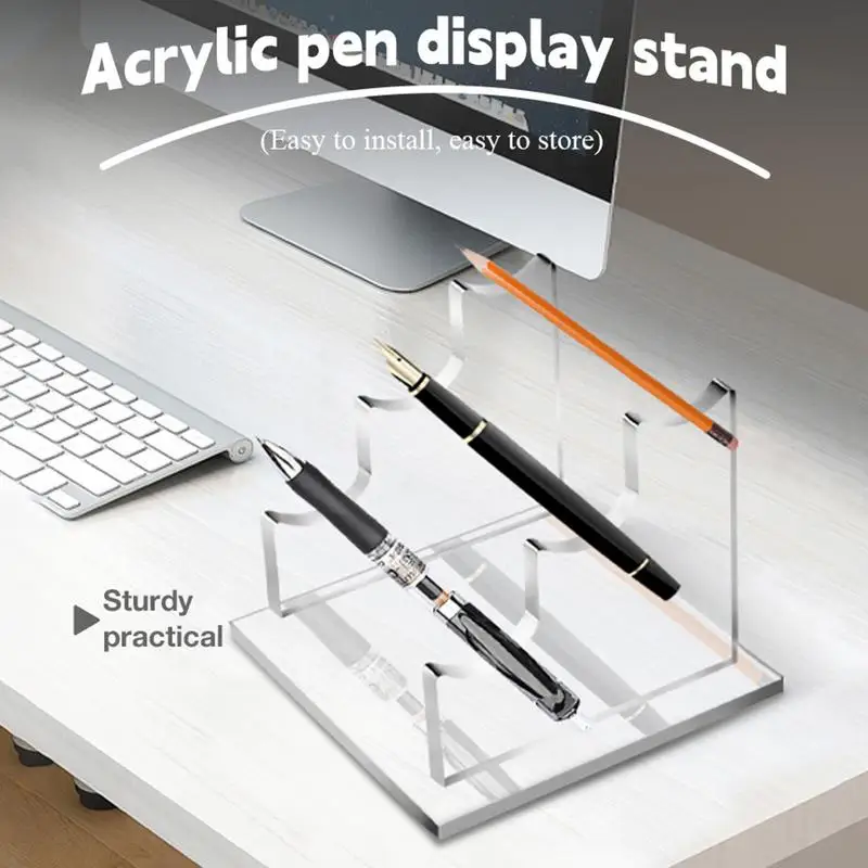 Clear Desk Acrylic Pen Holder Clear Acrylic Support Pen Holder Acrylic Pen Display Stand Clear Pen Rack Eyebrow Pen Support