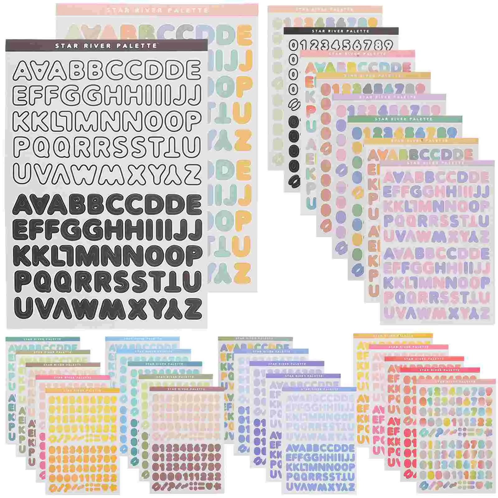 30 Sheets Handbook Stickers on Letters Alphabet Nail Small Mailbox for Crafts Decors Number