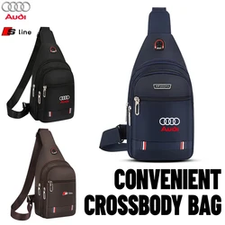 Unisex Canvas Leisure Sports Small Backpack Oxford Cloth One-shoulder Messenger Bag Chest Bag For Audi A4 B8 A3 8P A6 C7 8V B9