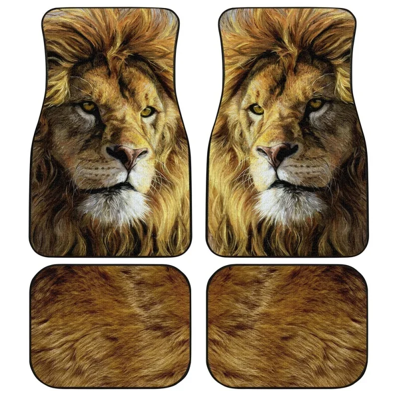 Real Cool Lion Car Floor Mats Custom Accessories Cool Gifts Floor Mats, Pink with Spooky Elements Floor Mat Decor