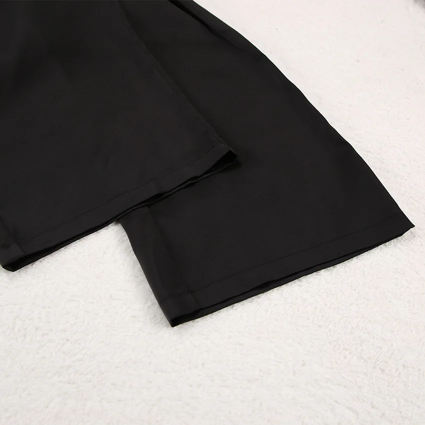 Two Pieces Women Pajama Sets Single Breasted Blouses Lounge Full Sleeve Spliced Straight Pants Casual Solid Lady Sleepwear