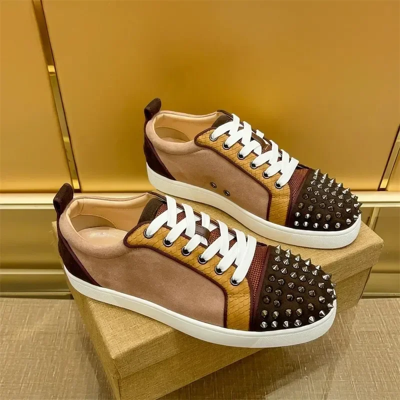 

Luxury shoes, red bottom shoes, men's shoes, rivets, low-top leather, all-match casual sneakers