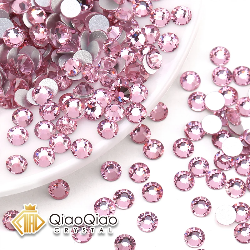 SS4-SS34 Pink / Light Rose Color Rhinestone for Nail Art, Flat back Non Hotfix Glue on Nail Art Rhinestones Crystals Stones