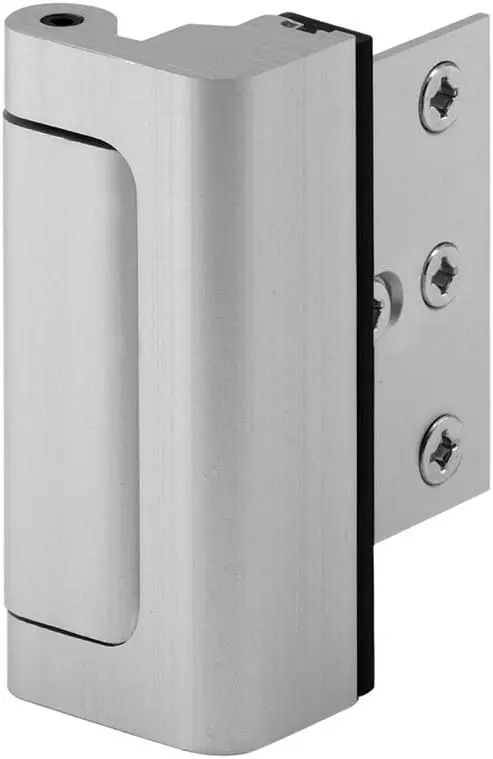 Satin Nickel U 10827 Door Reinforcement Lock Add Extra, High Security to Your Home and Prevent Unauthorized Entry 3 Stop