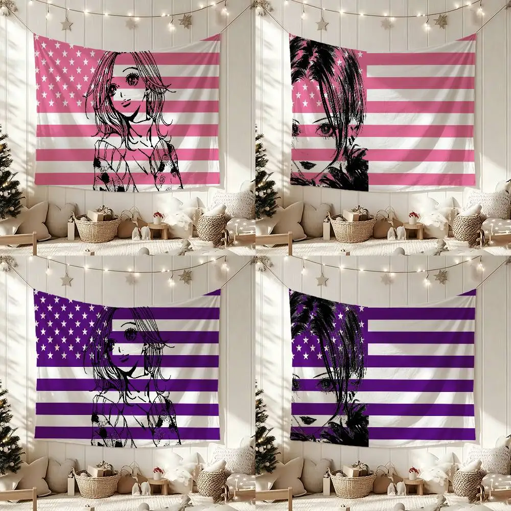 Anime Sweet Girl Love NANA Flag Digital Printing Banner for Garage Wall Out Door