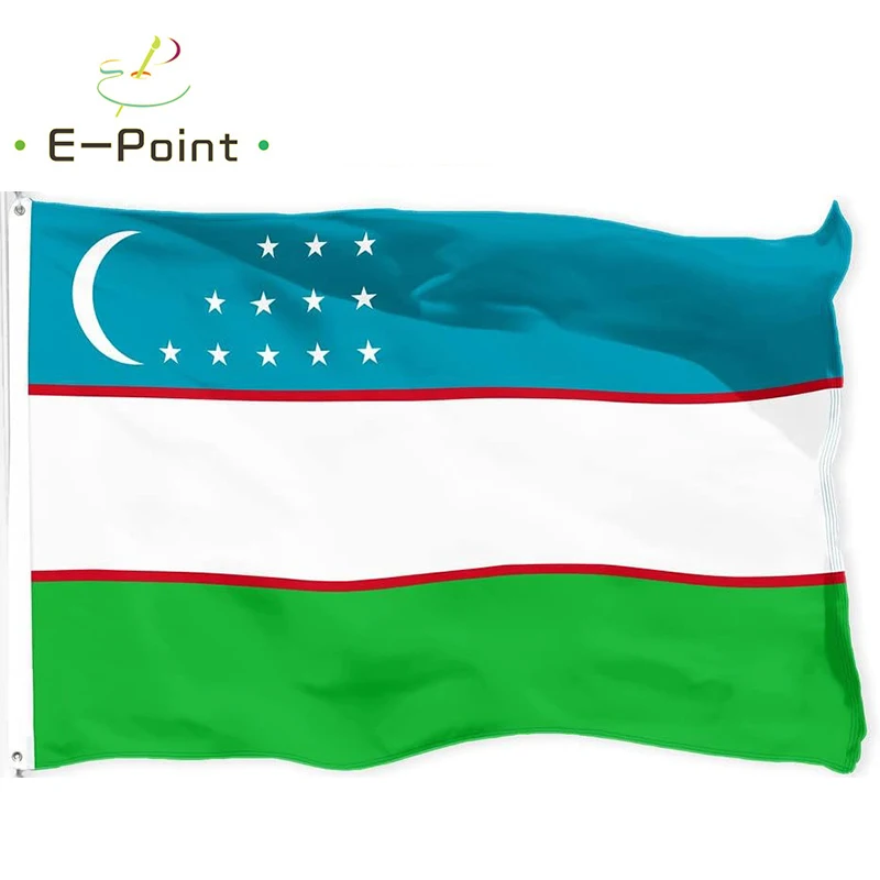 Uzbekistan National Country Flag 2ft*3ft (60*90cm) 3ft*5ft (90*150cm) Size Christmas Decorations for Home Flag Banner