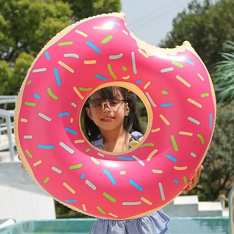 Jouets gonflables d'été, Simulation de beignets en forme d'anneau de natation, piscine en PVC, fête sur la plage, jouets d'eau, anneau flottant pour enfants et adultes