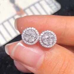 Huitan Daily Stud Earrings Female Dazzling Zirconia Jewelry for Engagement Graceful Women Shinning Versatile Accessories Gift