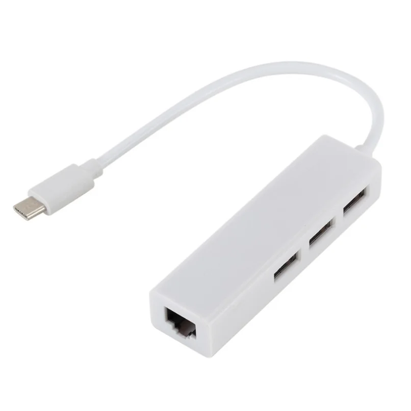 Usb Ethernet Met 3 Poort Usb Hub 2.0 Rj45 Lan Netwerkkaart Usb Naar Ethernet Adapter Voor Mac Ios Android Pc Usb 2.0 Hub