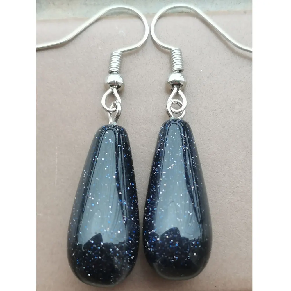 Blue Sand Crystal Howlite Unakite Bloodstone Tiger Eye Rhodorite Malachite Cherry Quartz Carnelian Dangle Earrings WFH922