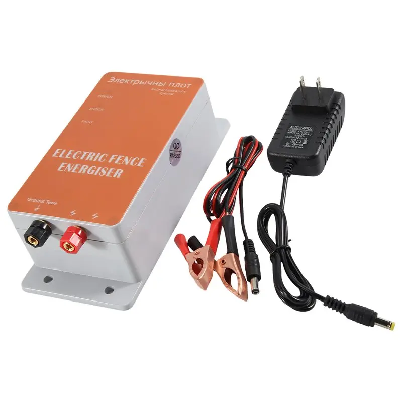 AT05-Electric Fence Solar Energiser Controller Horse Cattle Poultry Farm Animal Fence Alarm Livestock Tools - US Plug