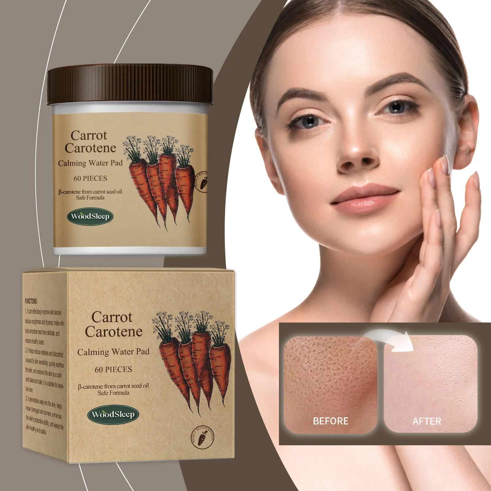 

WoodSleep Carotene Skin Care Facial Repair Skin Refreshing and Not Tight Gentle Soothing Sensitive Skin