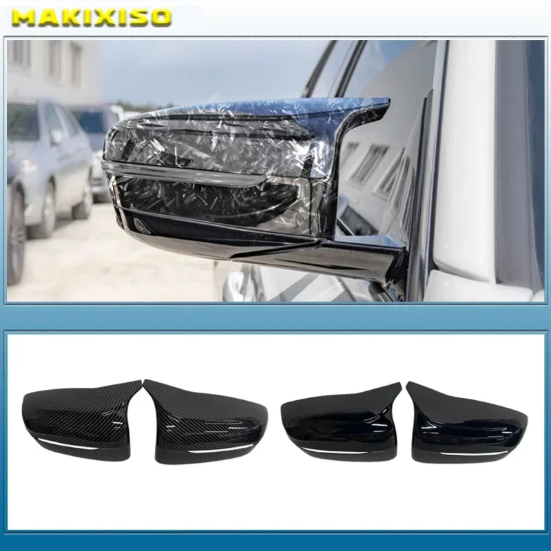 G30 G38 Helle schwarze Seitenflügel-Rückspiegel-Abdeckkappen für BMW 3 4 5 7 Serie G20 G21 G28 G22 G11 G12 M4 Stil LHD RHD