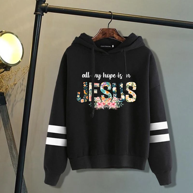 Women/Mens Hoodies All My Hope Is In Jesus Print Hoodies Sweatshirt Winter Casual Streetwear Clothes Plus Size Tops