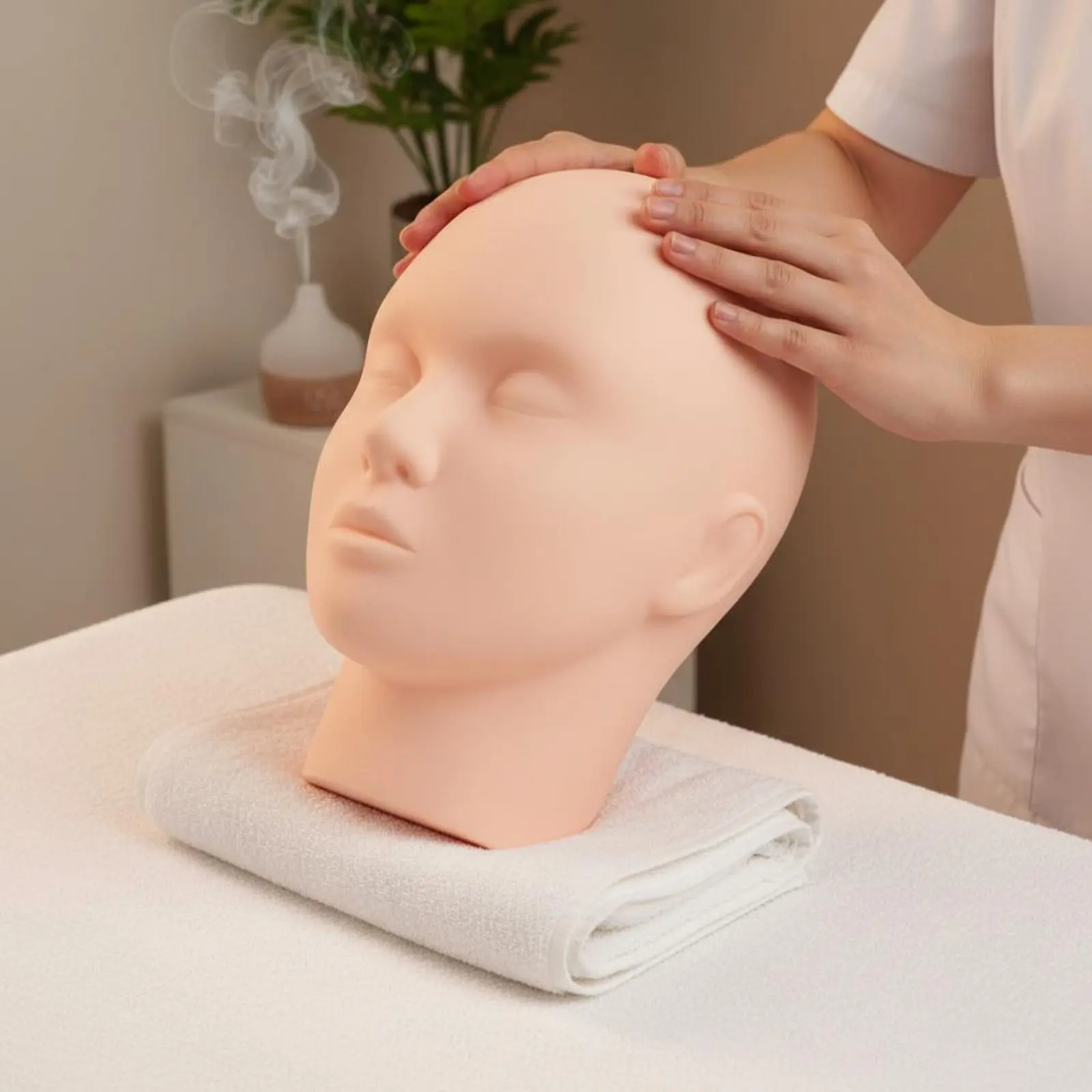 Massage Practice Head Teaching Use Makeup Practice Head Cosmetology Tool Multiple Uses Easy to Clean for Training Class, Salon