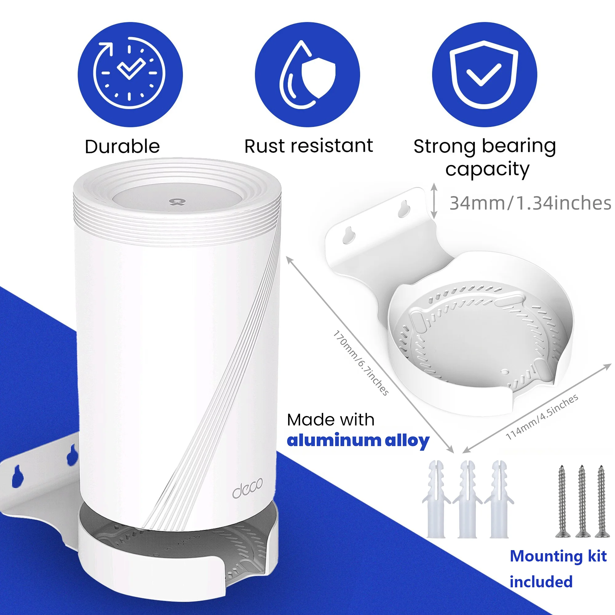Bangcheer Aluminum Alloy Wall Mount for TP-Link Deco BE63/ BE65/BE67/BE68/BE10000/BE11000/BE14000 Mesh Wi-Fi 7 System