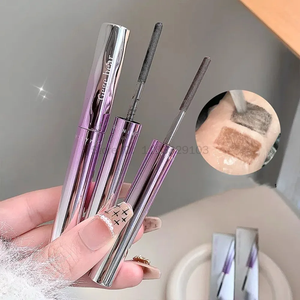 Mascara per ciglia impermeabile Trucco Fibra di seta Nero Marrone Mascara senza sbavature Estensione ciglia Allungamento spesso Ciglia cosmetiche