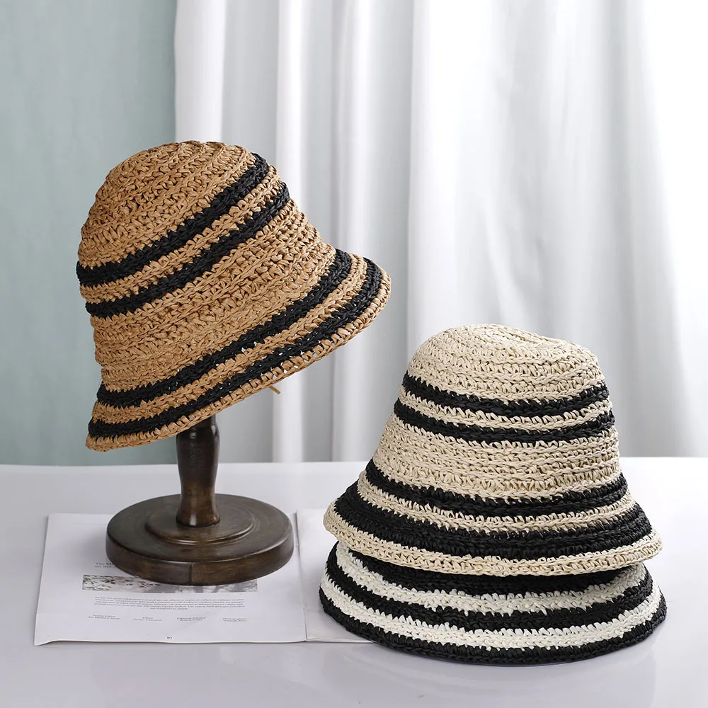 2022 Patchwork visor Straw hat beach hats women's summer hat 2022 summer straw hat Caps jacquemus hat hats for women Ladies hat