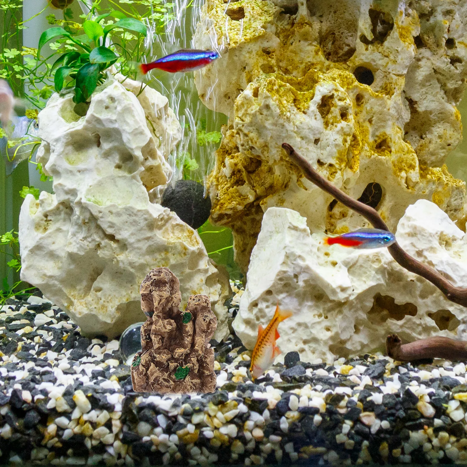 

Fake Mountain Decorations Fish Tank Stone Resin Cave Small Rockery nament Aquarium Rock Cave Decor Mini L scape Art Craft Pet