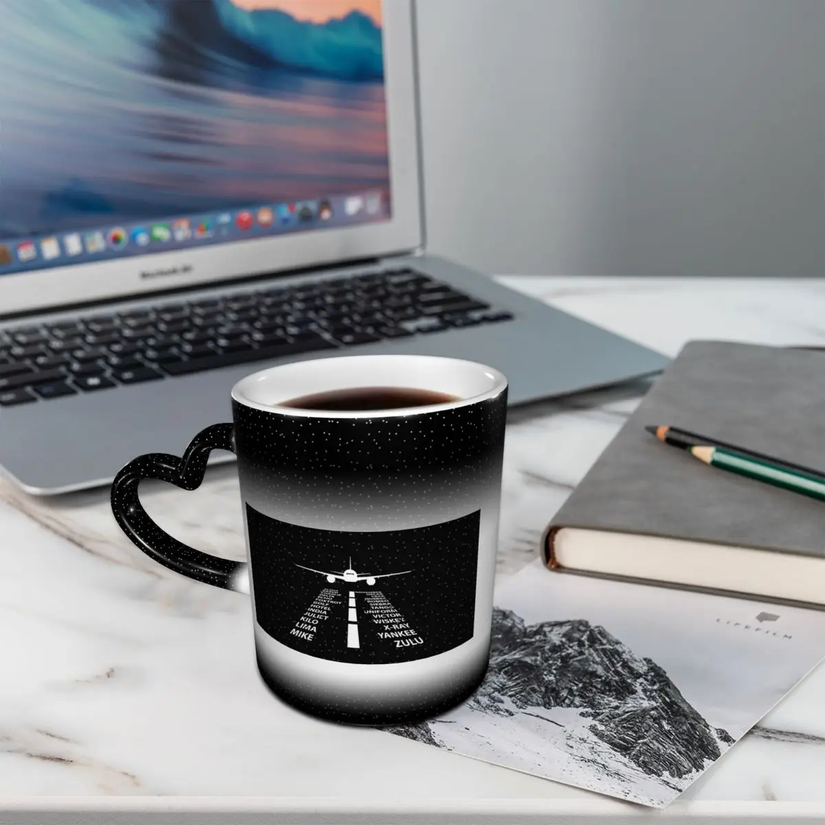 Phonetic Alphabet Pilot Airplane Mug Funny Ceramic Coffee Cups Tea Mugs Milk Cup Drinkware Gift for Friends