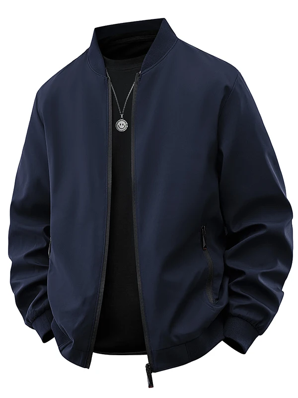 

Мужская повседневная куртка-бомбер 2025 года, весна-осень, новая модель, свободного кроя, универсальная, для города, из полиэстера, на молнии