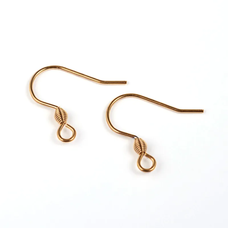 

Ion Plating(IP) 304 Stainless Steel Earring Hook Findings with Horizontal Loop Real 18K Gold Plated 18x16x0.8mm 20 Gauge