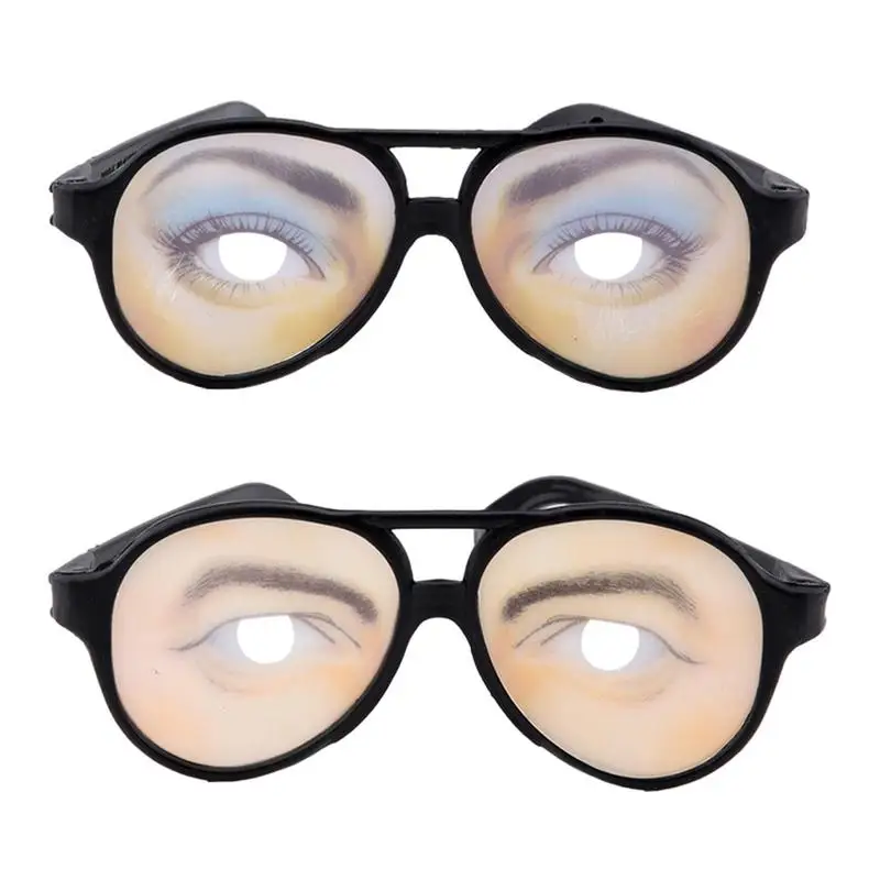 Joke Glasses Prank Disguise Eyeglass Toys Eye Disguise Glasses Gags & Practical Joke Toys For Halloween Fools Day Accessory