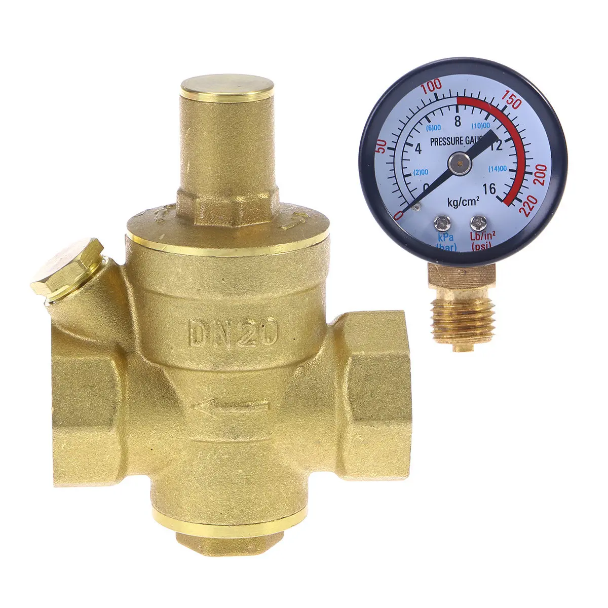 Water Pressure Reducing Regulator Valves Stabilizer Gauge Hose Brass Fittings Premium Material Solar Energy Gas Heater Faucet