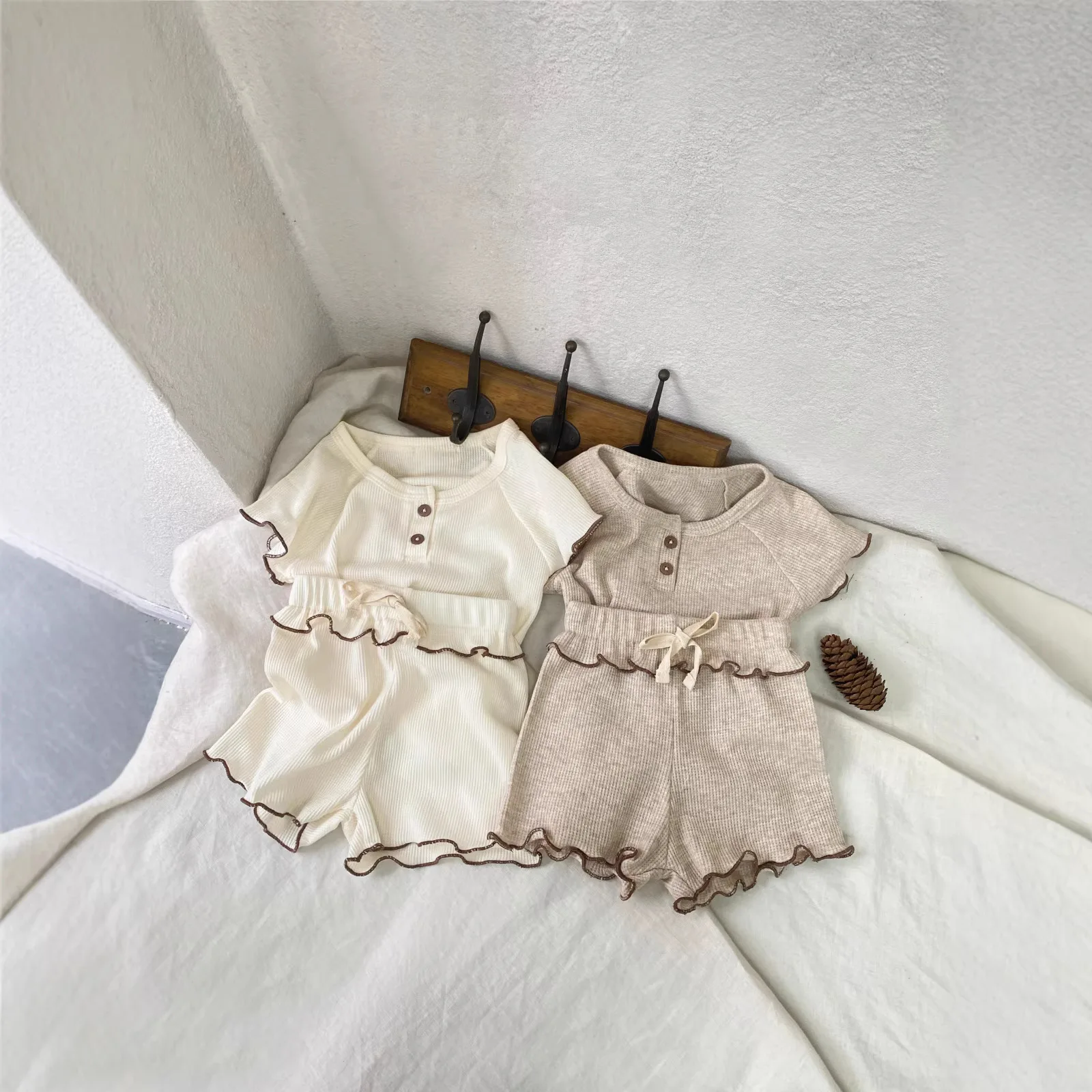 

Two Piece Set Boy Girl Short Sleeve Summer Baby T-shirt Shorts Home Clothes Kids Comfortable Suit