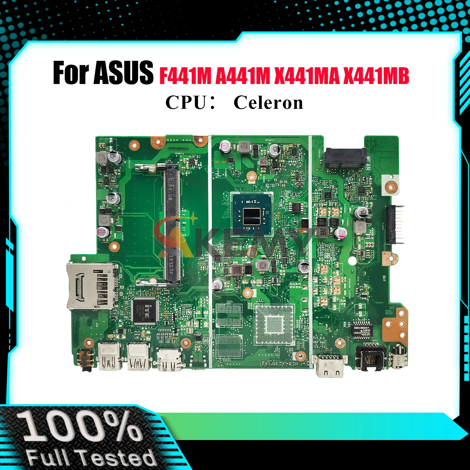 

X441MA Материнская плата для ноутбука ASUS VivoBook X441MAR X441MA X441M X441MB A441M F441M Материнская плата с процессором Celeron 100% tests OK stk