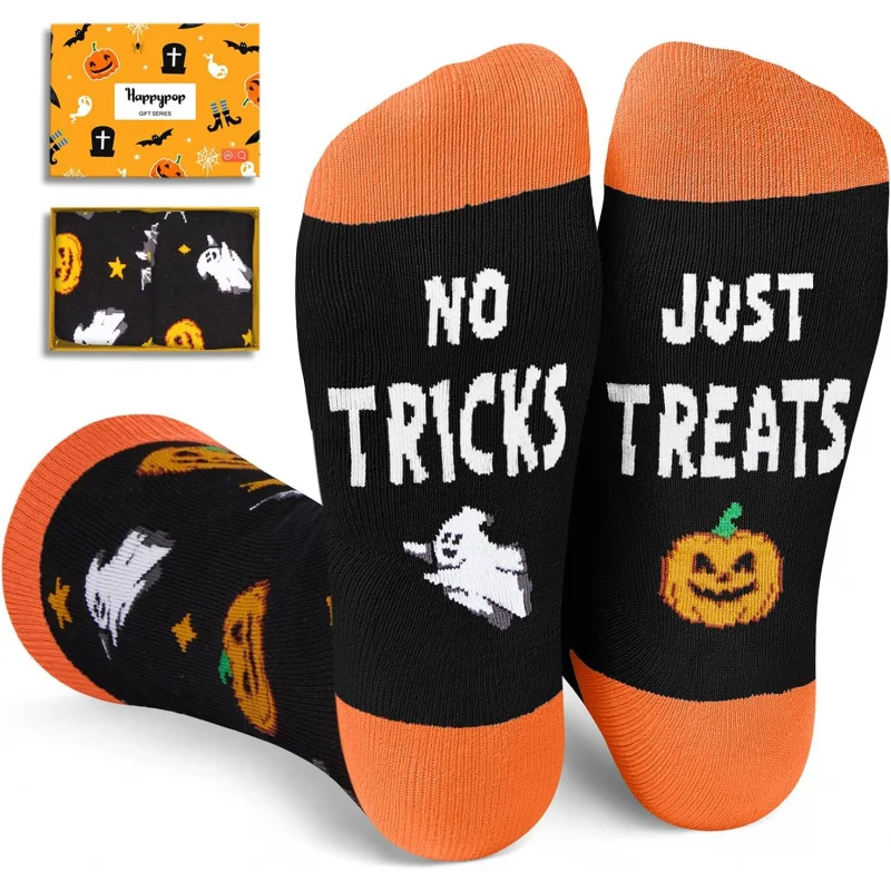 Pumpkin Socks Pumpkin Gifts Women Men -Gifts Horror Spooky, Black