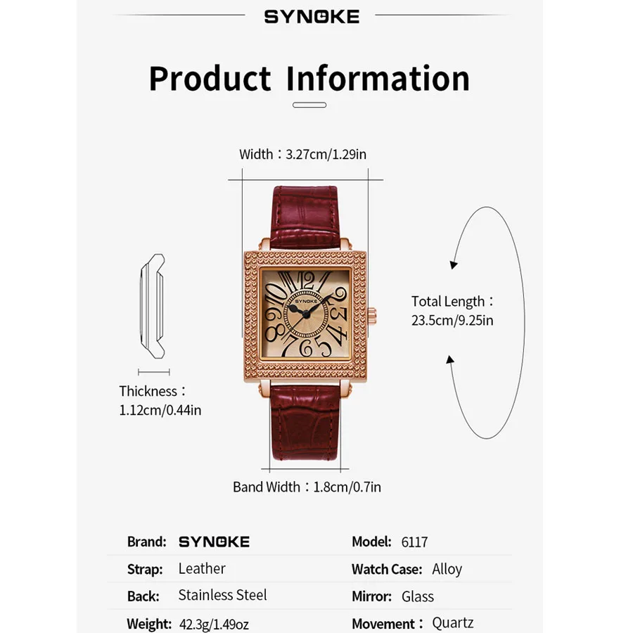 SYNOKE Women Watch Luxury Quartz Watches Fashion Ladies Clock Casual Female Elegant Wristwatch Dress Watch for Women Reloj Mujer