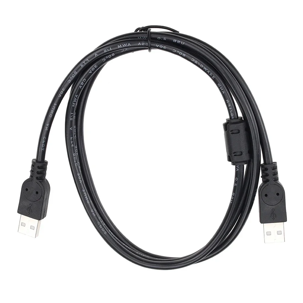 100pcs Black Double USB Computer Extension Cables USB2.0 Male To Male M/M Connector Adapter Cable Cord Wire