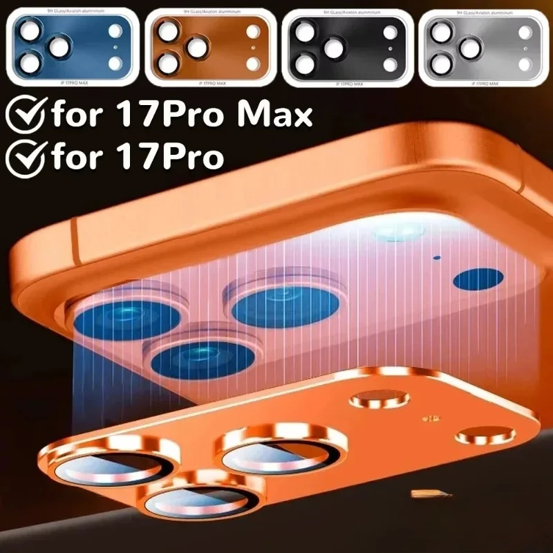 

1PCS For IPhone 17 Pro Max Lens Protector Metal Aluminum Alloy Tempered Glass Camera Cover Shatterproof Hardness Protectors