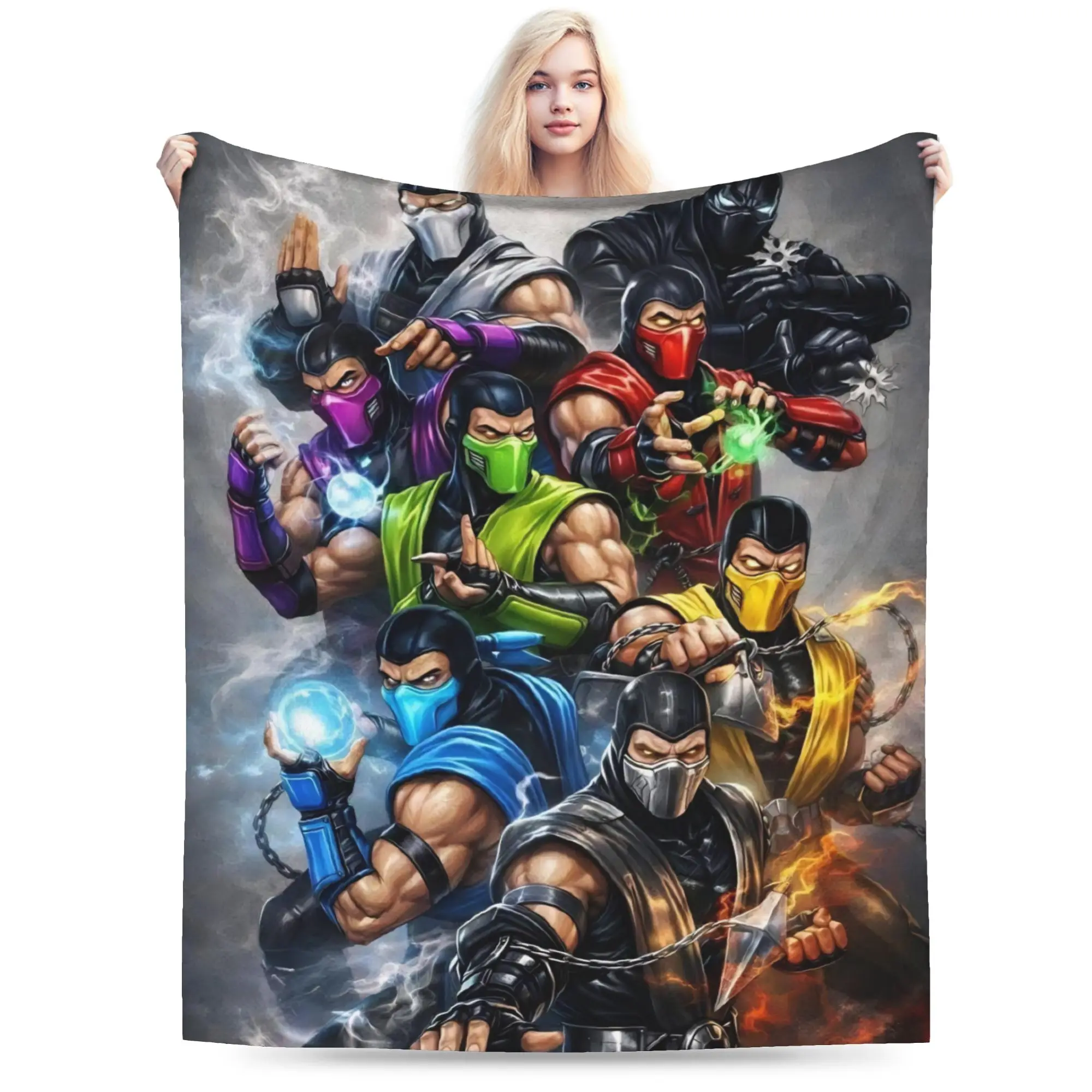 Mortal Kombat II Moive 2026 Throw Blanket for Couch Cozy Plush Blanket 50x60 Inches Multiple Sizes Bedspread for All Seasons