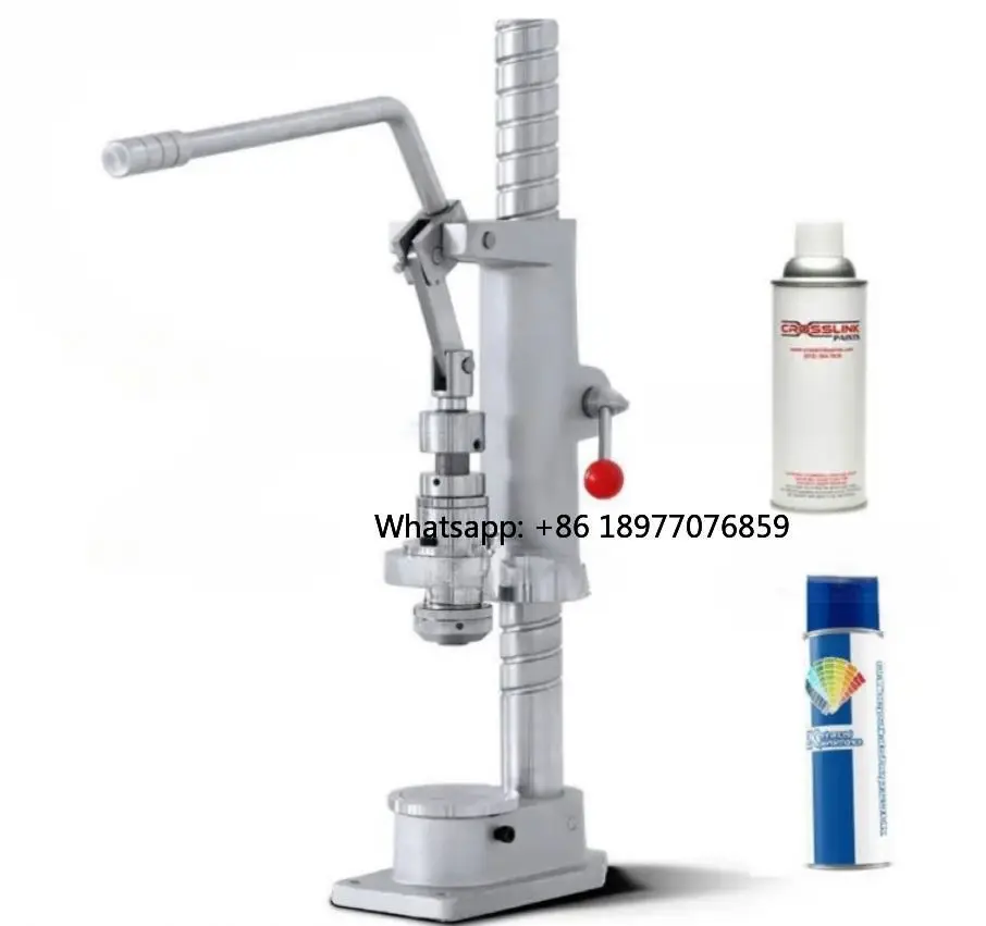 

2026 Manual Aerosol Can Sealing Capping Machine For Mousse Sunscreen Spray Gas Tank Bottle-Metal Packaging