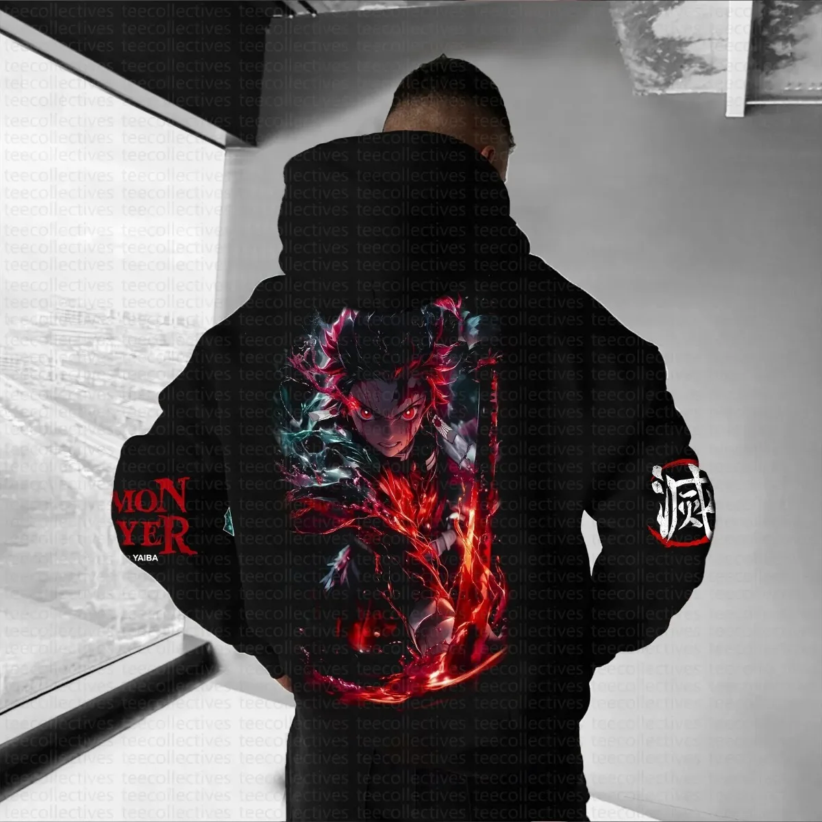 Demon Slayer 2025 Zenitsu Agatsuma Lightning Yellow Hoodie Pria Hitam Katun Kasual Lengan Panjang Musim Gugur Musim Dingin Streetwear Fashion