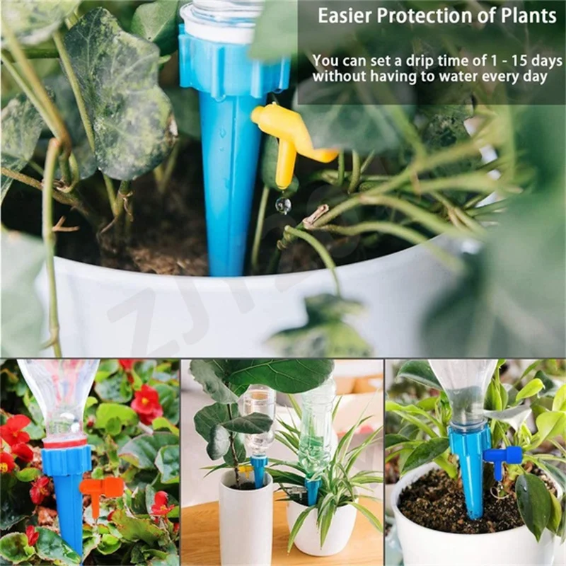 Automatic Irrigation Watering Drip with Speed Control Valve Flower Plants Greenhouse Garden Adjustable Auto Water Dripper Device