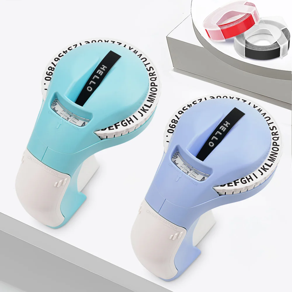 Etichettatrice portatile B90 Stampante per etichette Dymo in rilievo 3D simile al etichettatrice Dymo 12965 con nastro per etichette 3D Dymo da 5 pezzi Adesivo da 9 mm