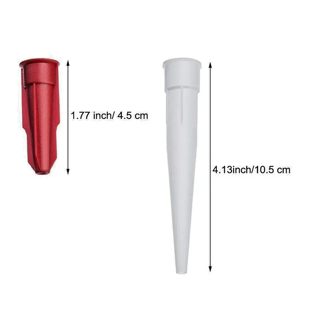 Silicone Caulking Gun Nozzles Spare Tube Nozzle Cap Replacement Tips Caulk With Red Nozzle Cartridge Spare Hand Tools