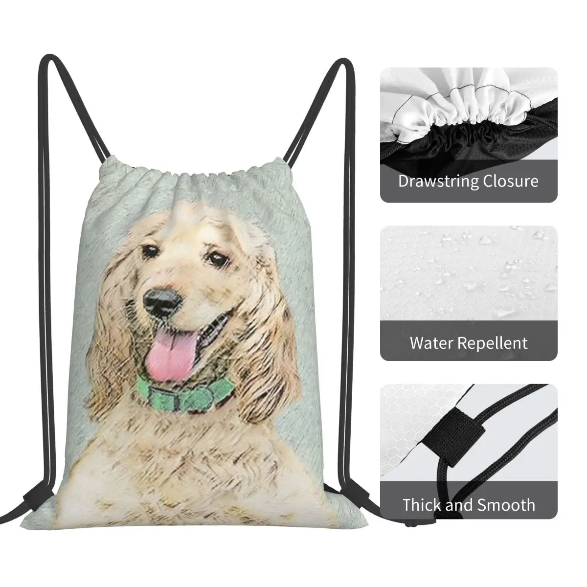 Рюкзаки Cocker Spaniel Buff, повседневные сумки на шнурке, карманная сумка для хранения на шнурке, сумки для книг для мужчин и женщин, школьные