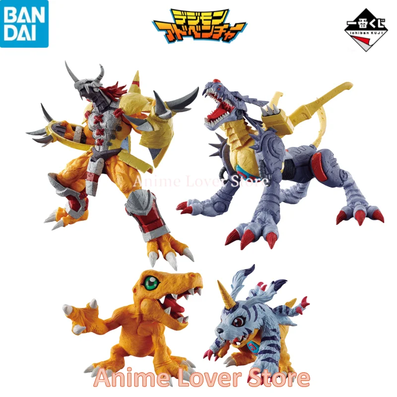 

In Stock Original BANDAI Ichiban Kuji Digimon Adventure War Greymon Metal Garurumon Agumon Gabumon Anime Figures Model Toys
