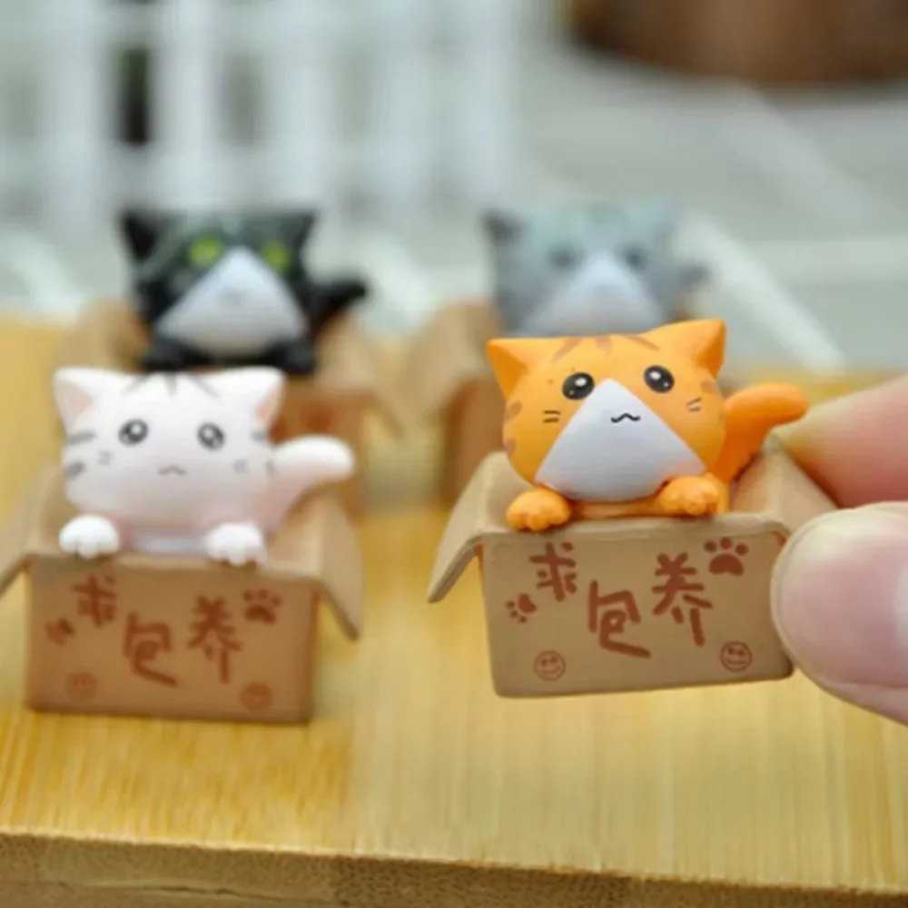 Home Decor Kawaii Mini Cat Ornament Garden kitten statue Gift For Kids Children Baby Room Decoration Toy Miniature Figurki — zdjęcie 4