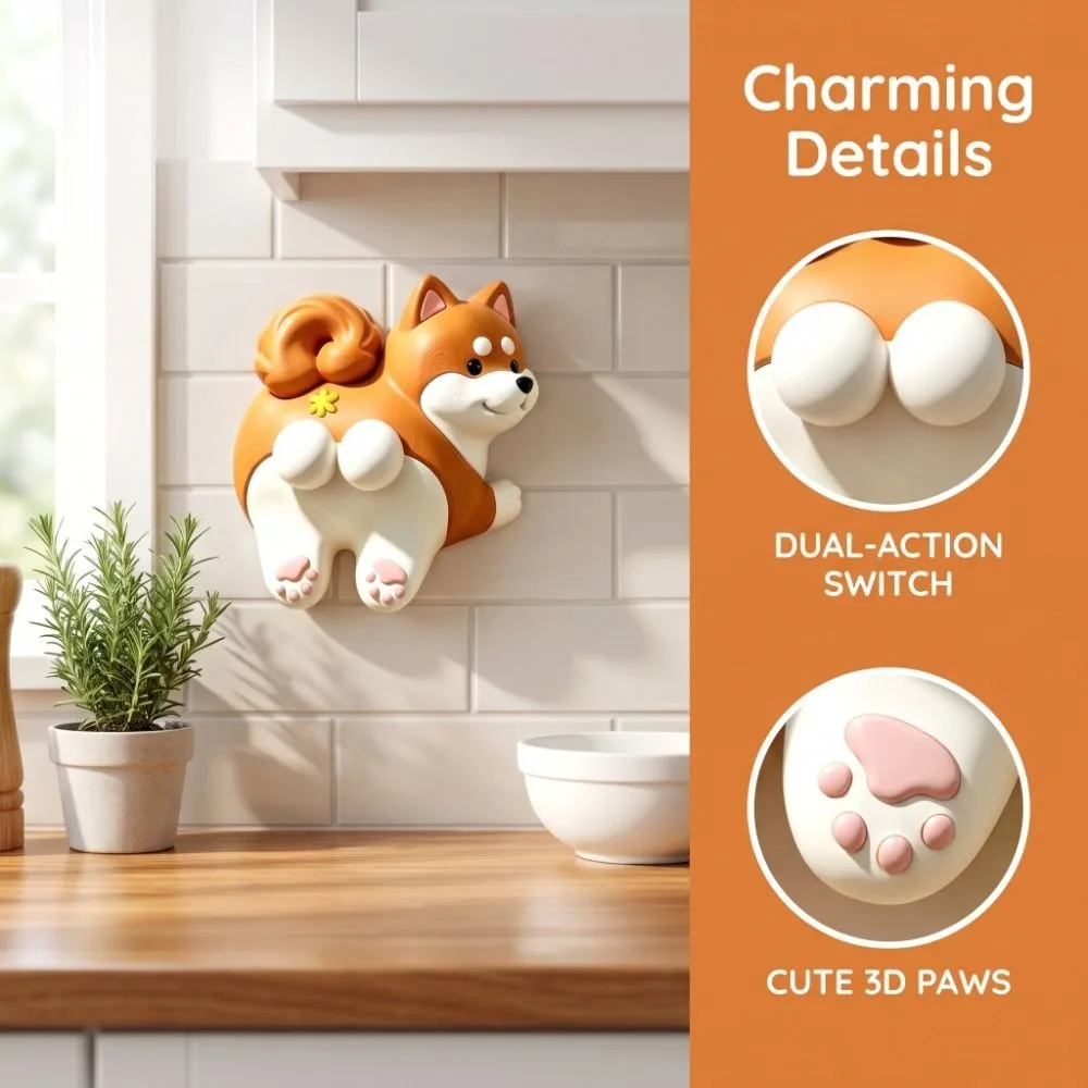 Creative Light Switch Guard Covers 3D Printed Dog Console-shaped Switch Cover Self-Adhesive Protective Joystick Switch Stickers
