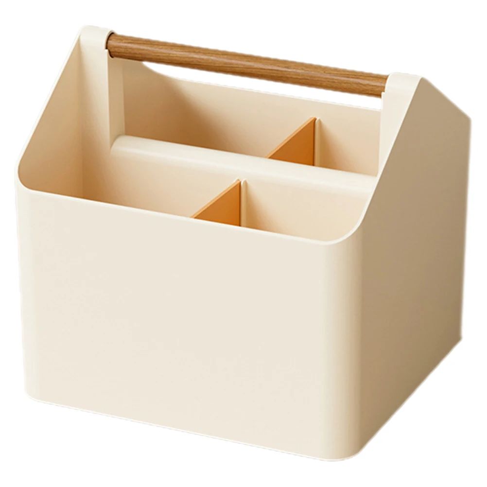 

Portable Storage Box With Handle Bathroom Organizer Desktop Compartment Case For Office Home Makeup Brush Holder Remote