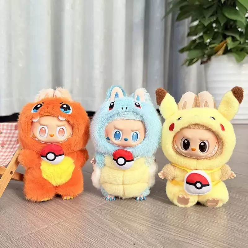 

For Labubu Doll Clothes Kawaii Jumpsuit Pikachu Squirtle Cartoon Style Eevee Clothing Replacement Charmander Special Fans Gifts