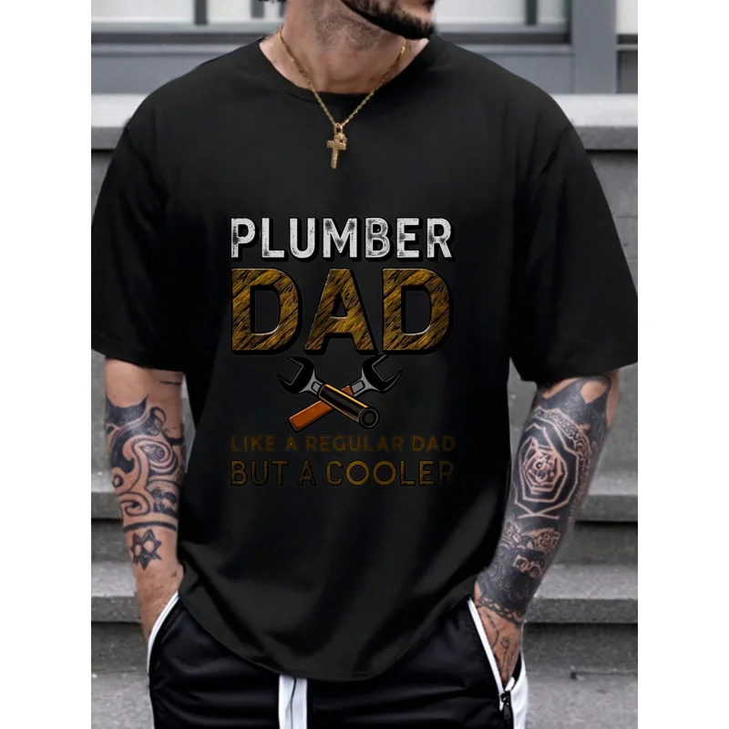 تي شيرت رجالي أسود سباك أبي مطبوع نمط ونص قطن عالي الجودة 180 جرام #1