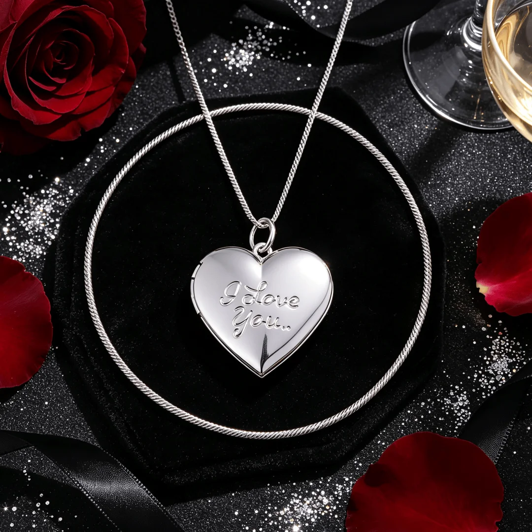 Hot fine 925 sterling Silver Delicat I LOVE YOU Heart frame Necklaces For Women Fashion Wedding Affordable Jewelry Birthday Gift